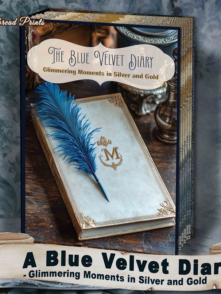 A Blue Velvet Diary Journal kit digital Download product image (1)