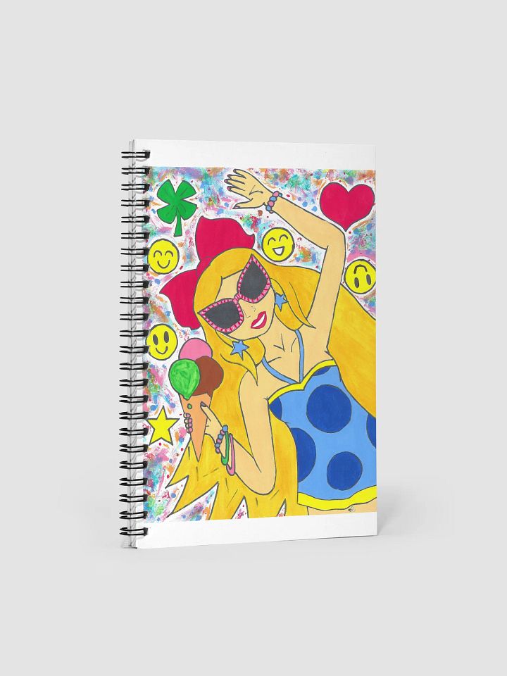 Girl with the ice cream (art by Dina R.) tempera painting picture - Spiral Notebook product image (1)
