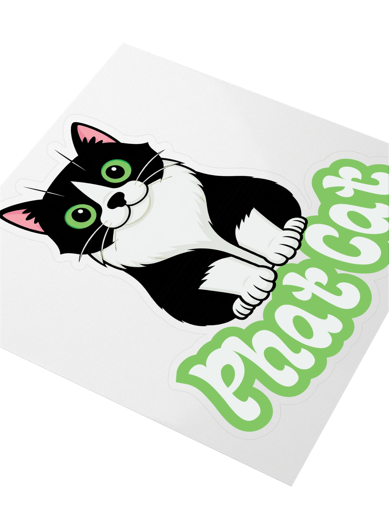 Large Phat Cat Sticker (Green) product image (3)