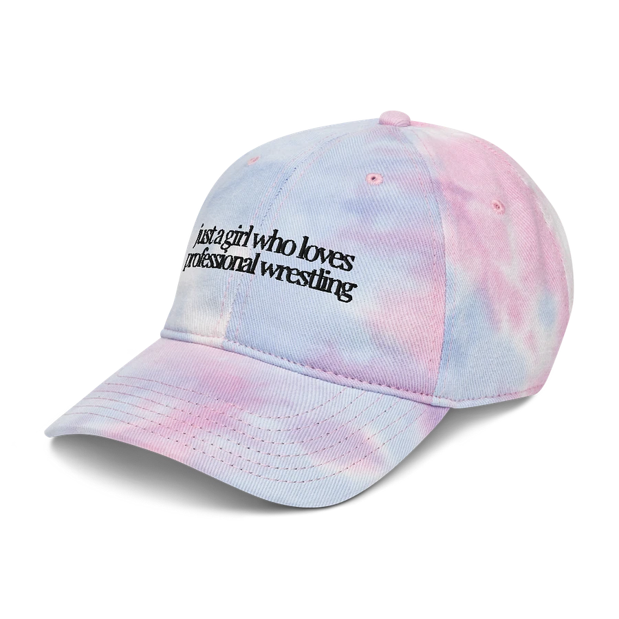 Just A (Wrestling) Girl Embroidered Tie Dye Dad Hat - Black Font product image (7)