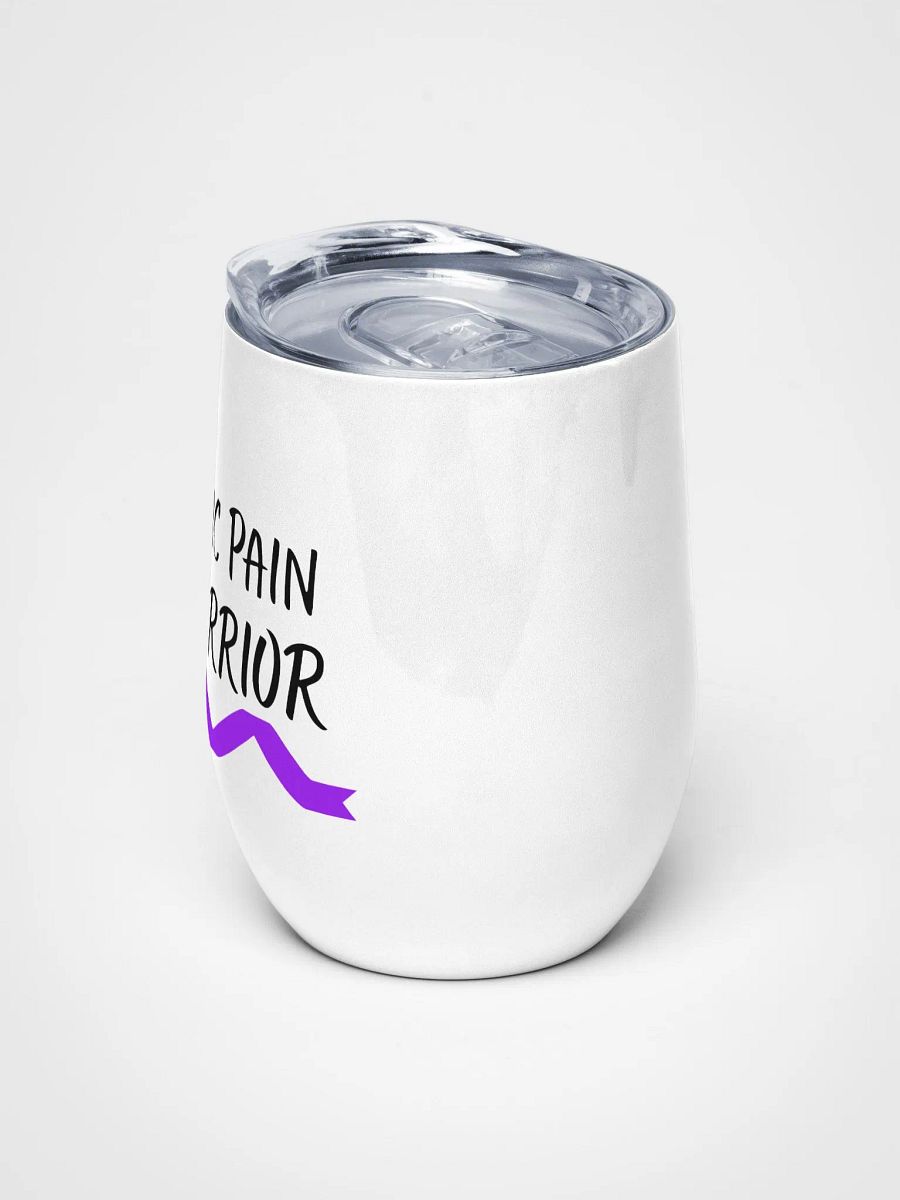 Chronic Pain Warrior Bottom Ribbon stainless steel Wine Tumbler (12oz) product image (5)