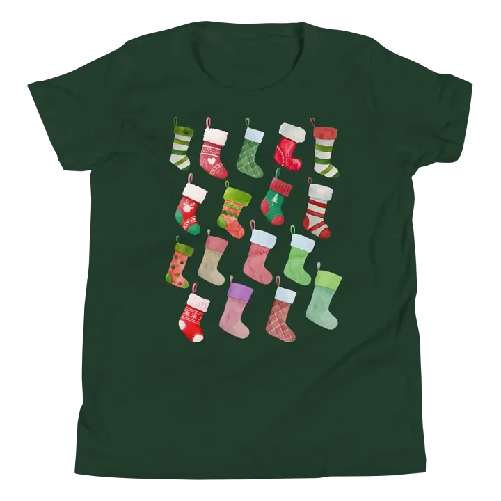Christmas Stocking Collage Youth T-Shirt product image (2)