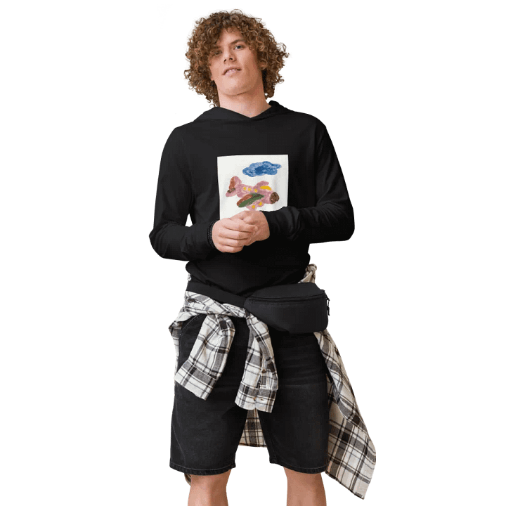 Kid Airplane (Bella+Canvas Unisex Hooded Long Sleeve Tee) product image (1)