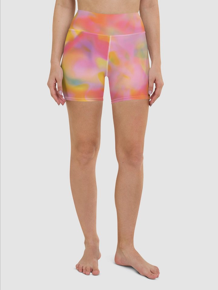 Yoga Short "Sweet Pastel Tie Dye in Orange Light Pink" product image (2)
