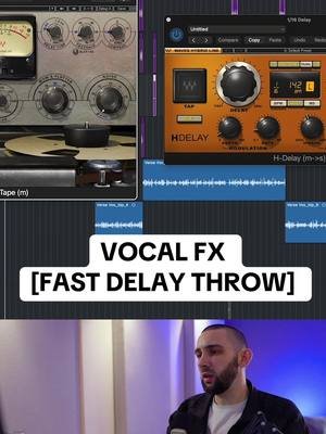 Rap vocal fast delay throw effect! #logicpro #mixingandmastering  #mixingmastering  #hiphopmixing #mixengineer  #vocalmixing