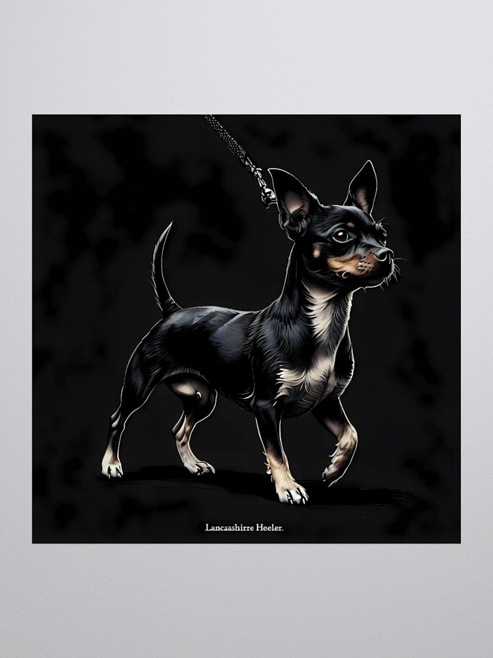 Lancashire Heeler Dog Illustration | Bold Black-and-White Canine Art product image (3)