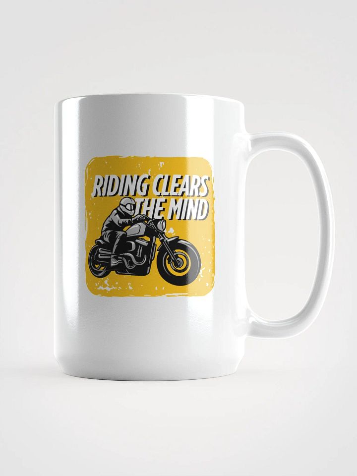 Mindful Ride White Glossy Mug | Riding clears the mind product image (1)