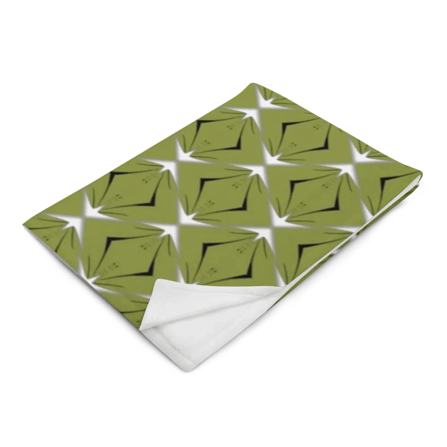 Green Black & White Diamond Star Seamless Pattern Throw Blanket product image (4)