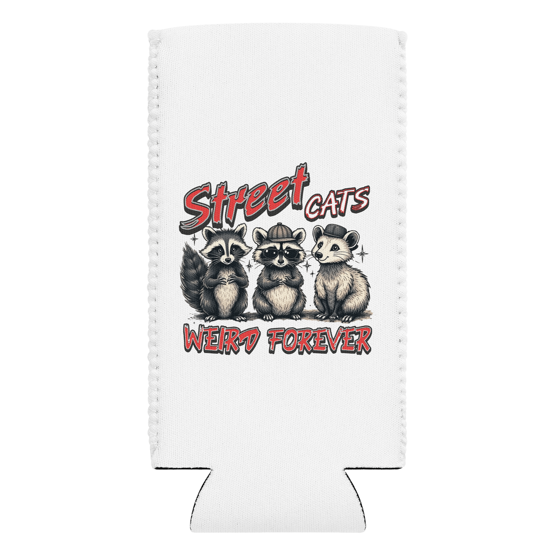 Street Cats Weird Forever Raccoon Can Cooler product image (1)