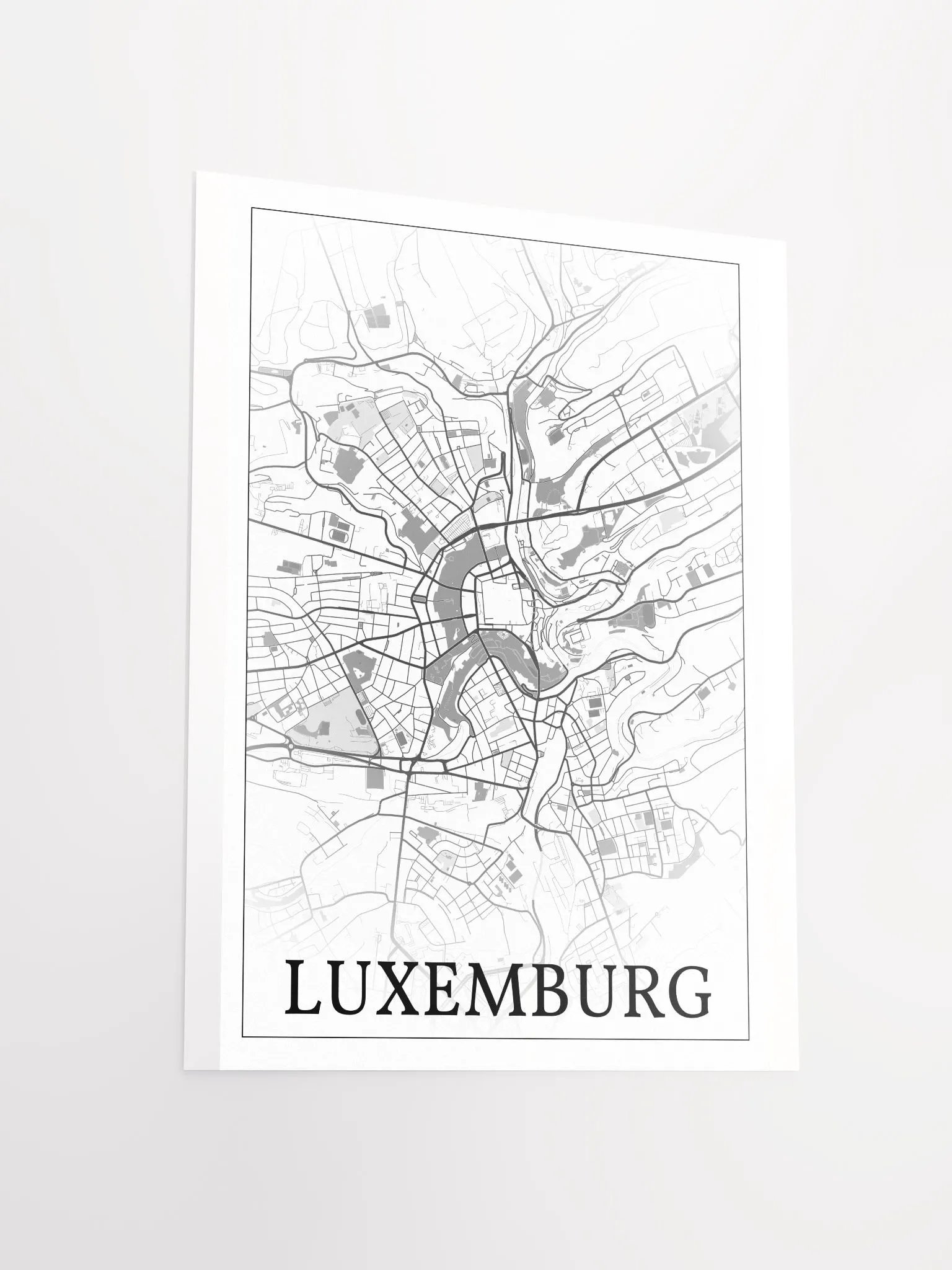 Luxemburg, Luxemburg, city map print product image (13)