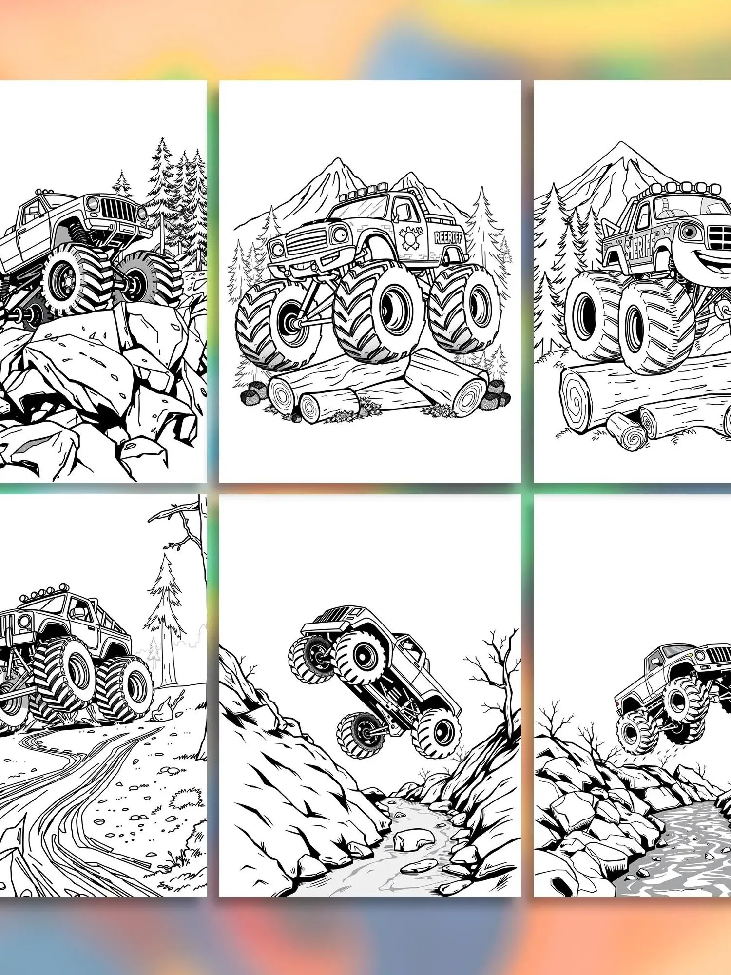 Monster Truck Coloring Book for Kids – 20+ Fun Pages with Big-Wheel Trucks and Stunt Scenes product image (3)