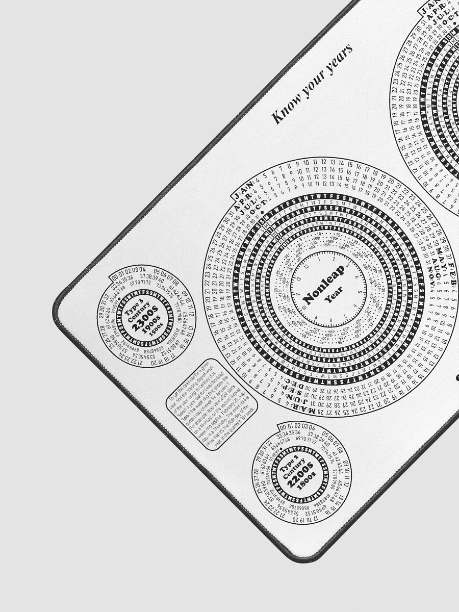 Spiriform Perpetual Calendar Desk Mat product image (3)