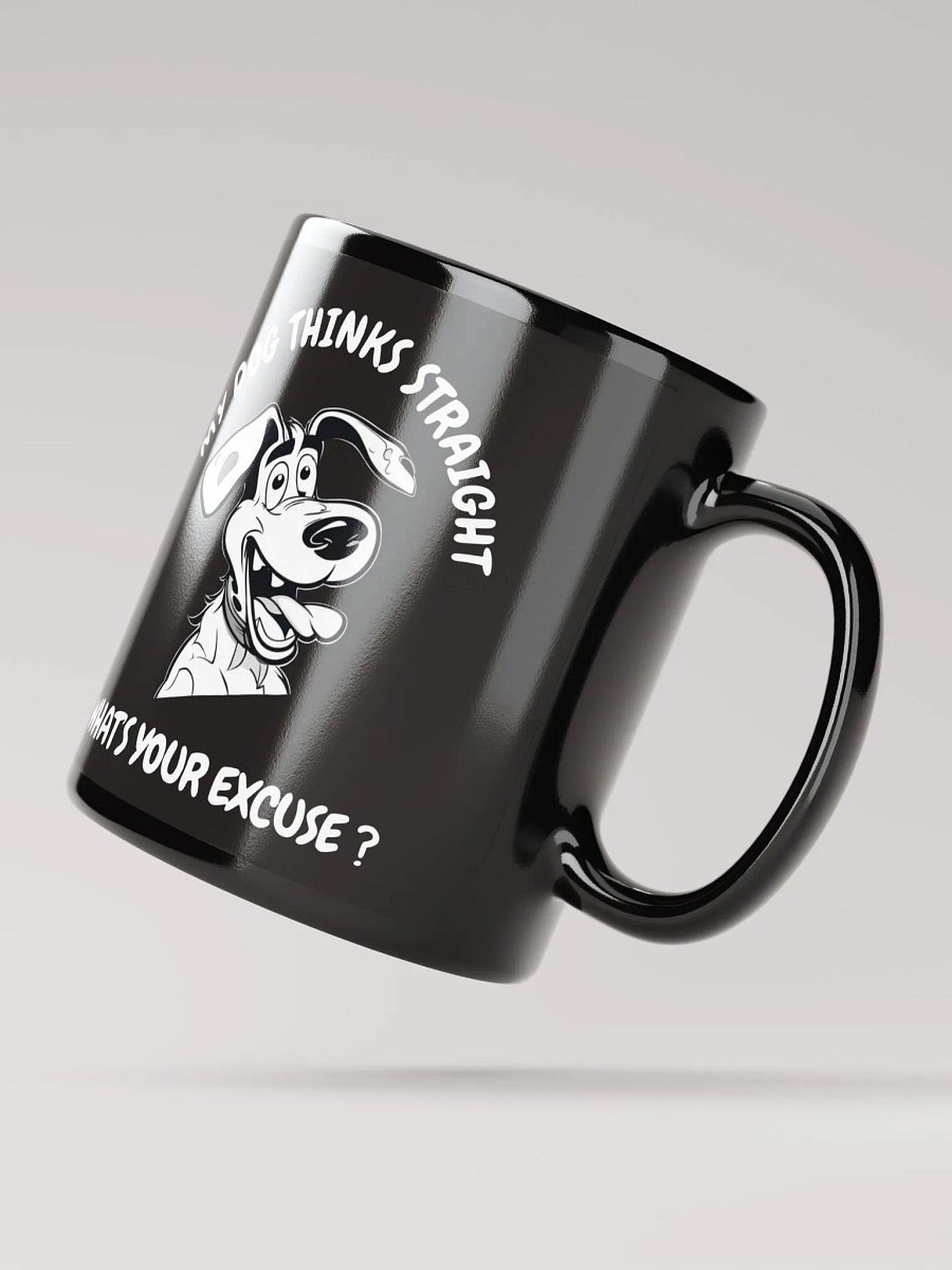 Playful Pup Black Glossy Mug product image (2)