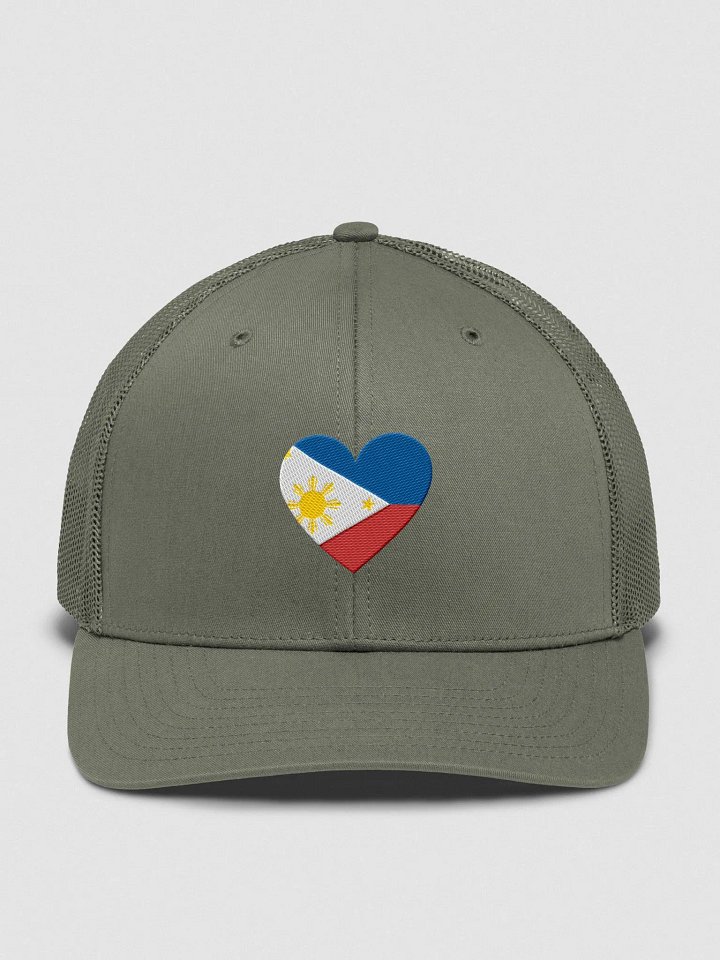 Philippine Flag Heart Embroidered Trucker Hat product image (1)