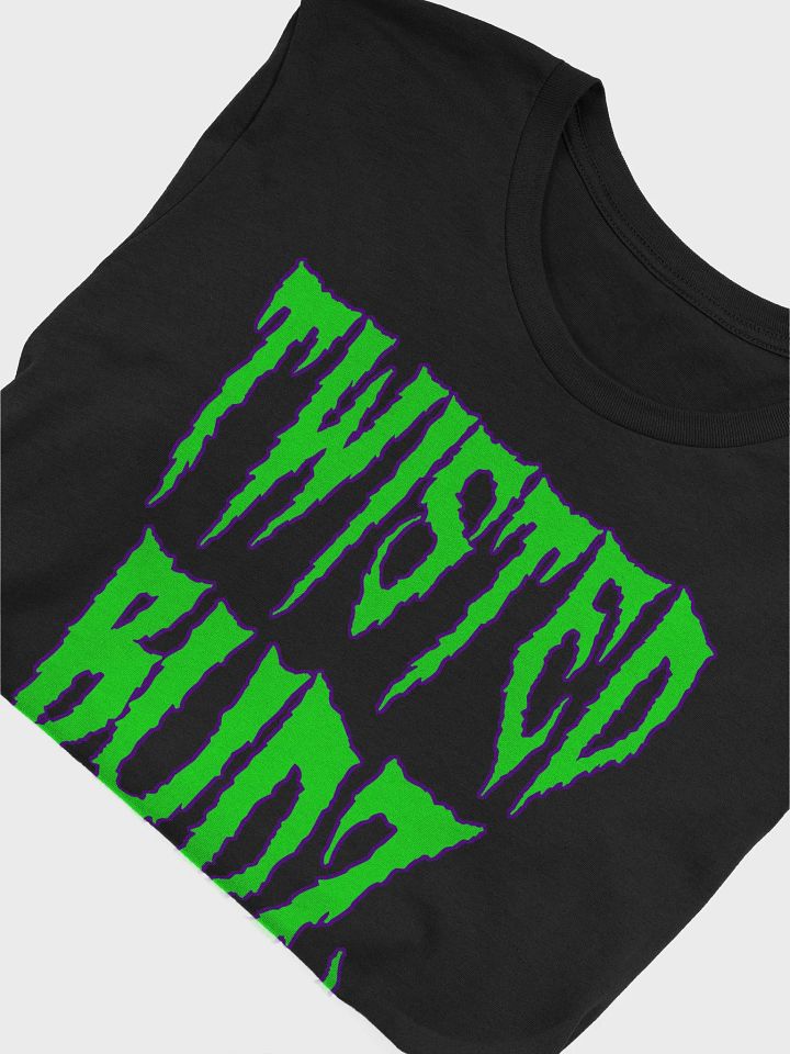 Twisted Budz Black T-Shirt, Green Ganja Goth Horror Stoner Tee, Creepy Cannabis Clothing product image (2)