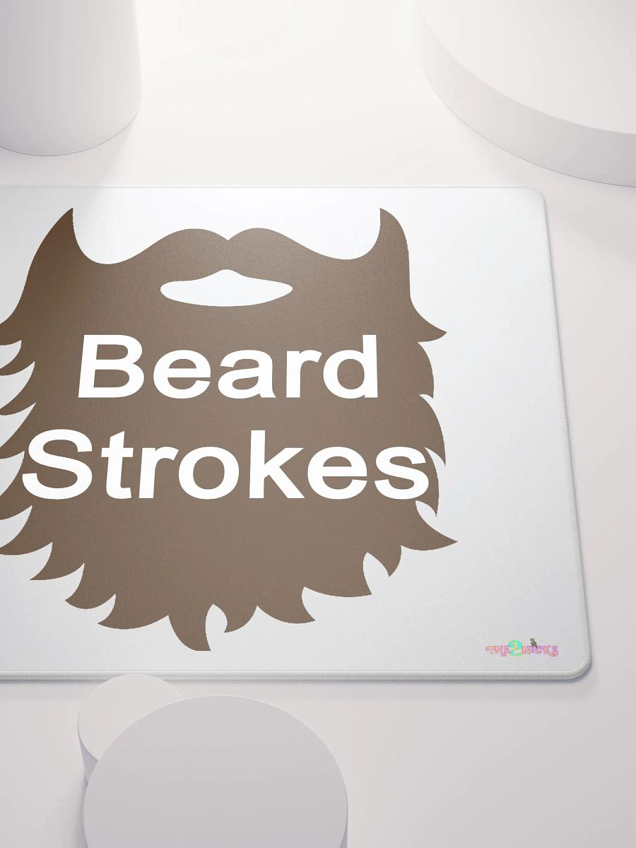 Brown Beard Strokes Gaming Mouse Pad (White) product image (5)