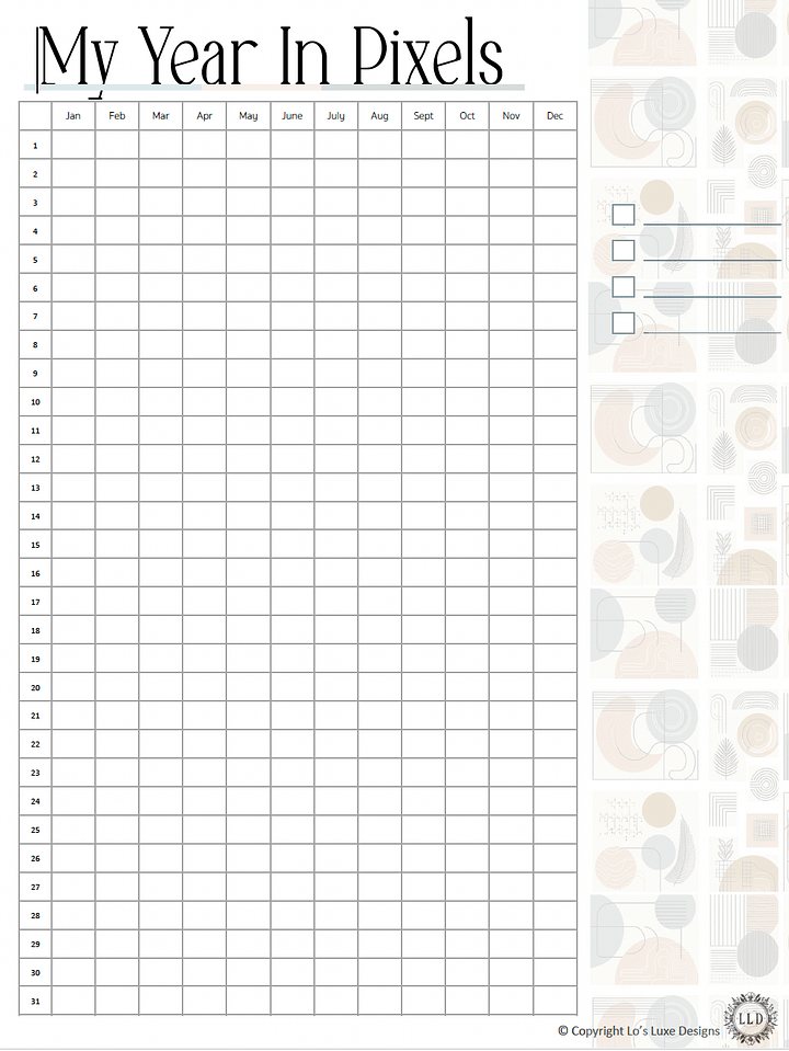 Geometric Bliss - Habit Tracker Bundle - 8.5x11 Printable product image (2)