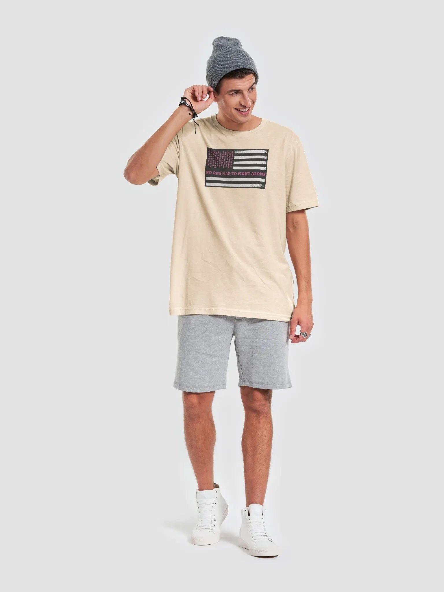 Breast Cancer Awareness Flag Premium T-shirt product image (6)