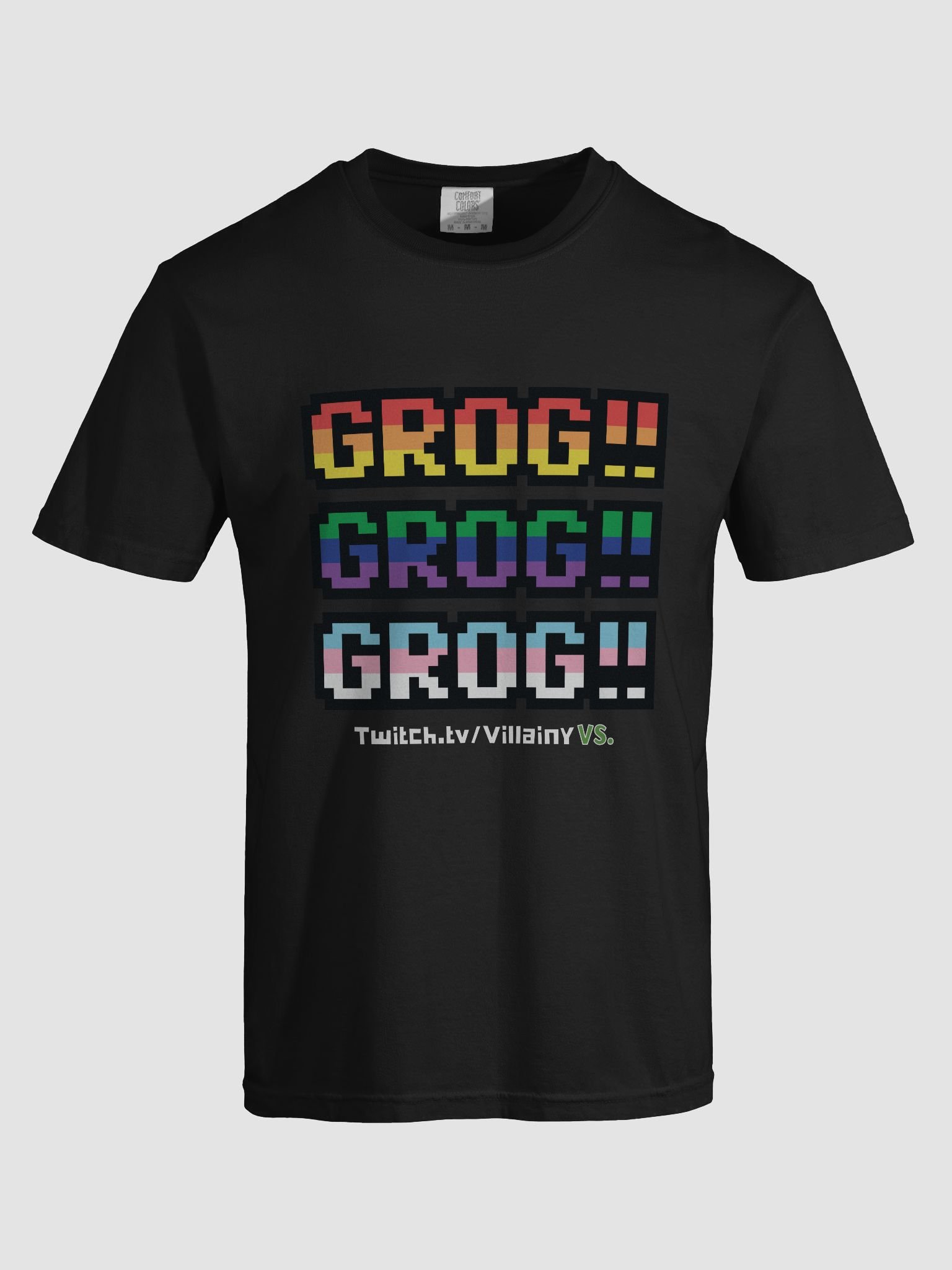 Villainy VS Grog Grog Grog!! Dark Tee (Pride Colours) product image (35)