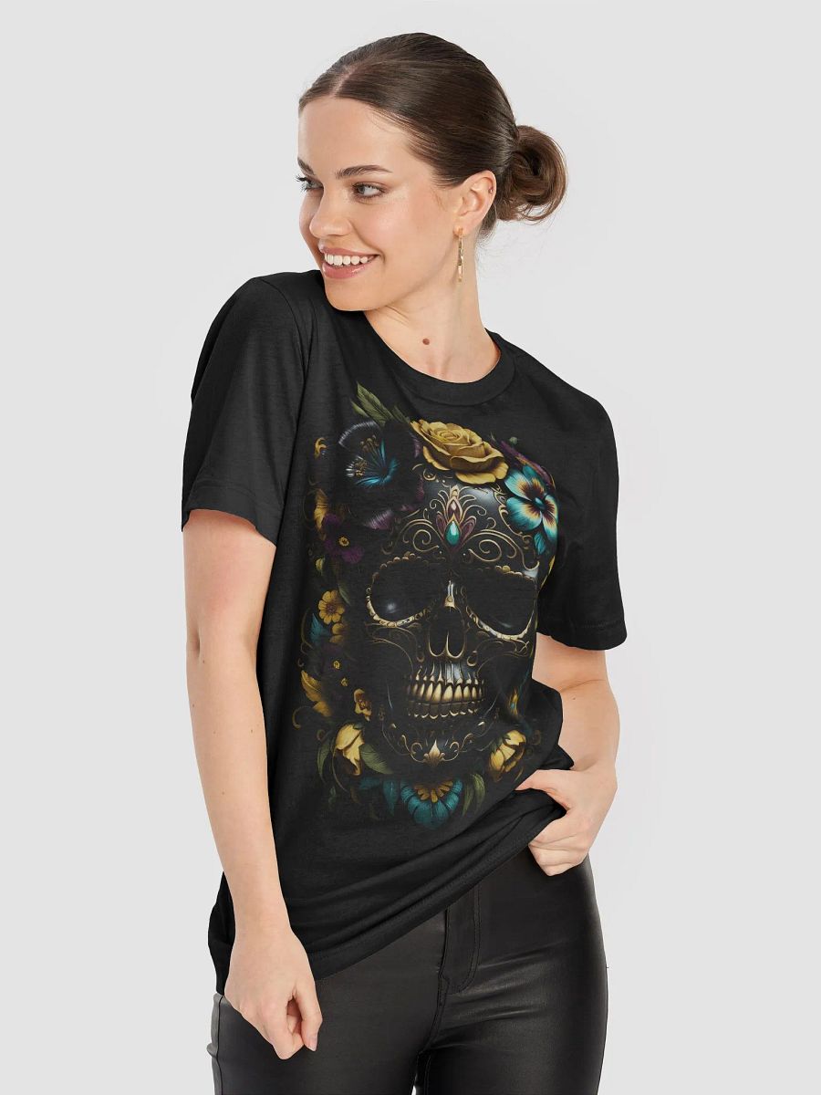 Floral Skull T-Shirt – Gothic Sugar Skull Tee for Day of the Dead & Halloween product image (8)