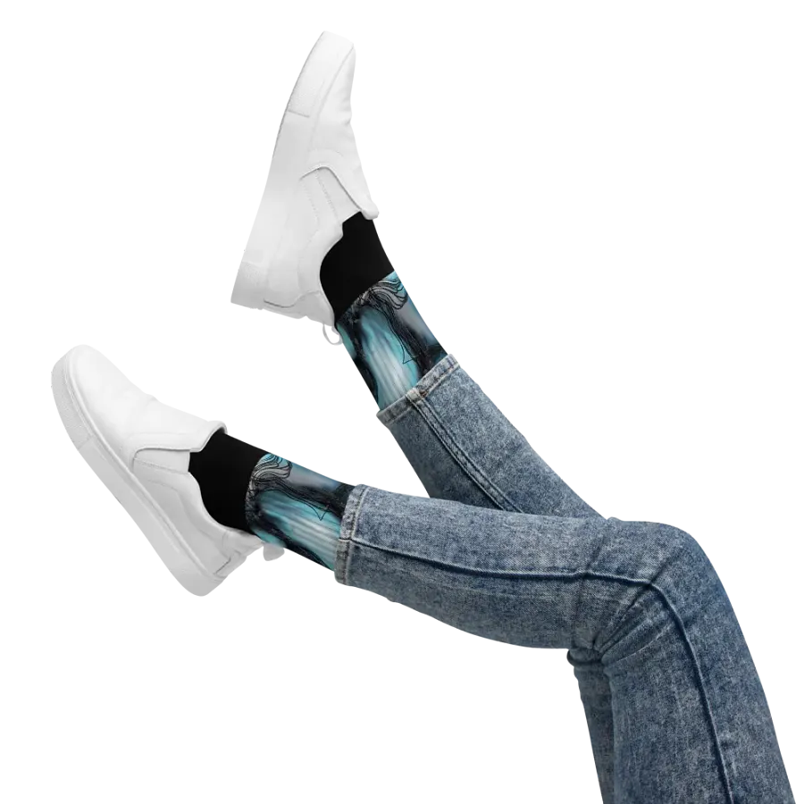 Abstract, art, socks, blue white, gray, black product image (2)