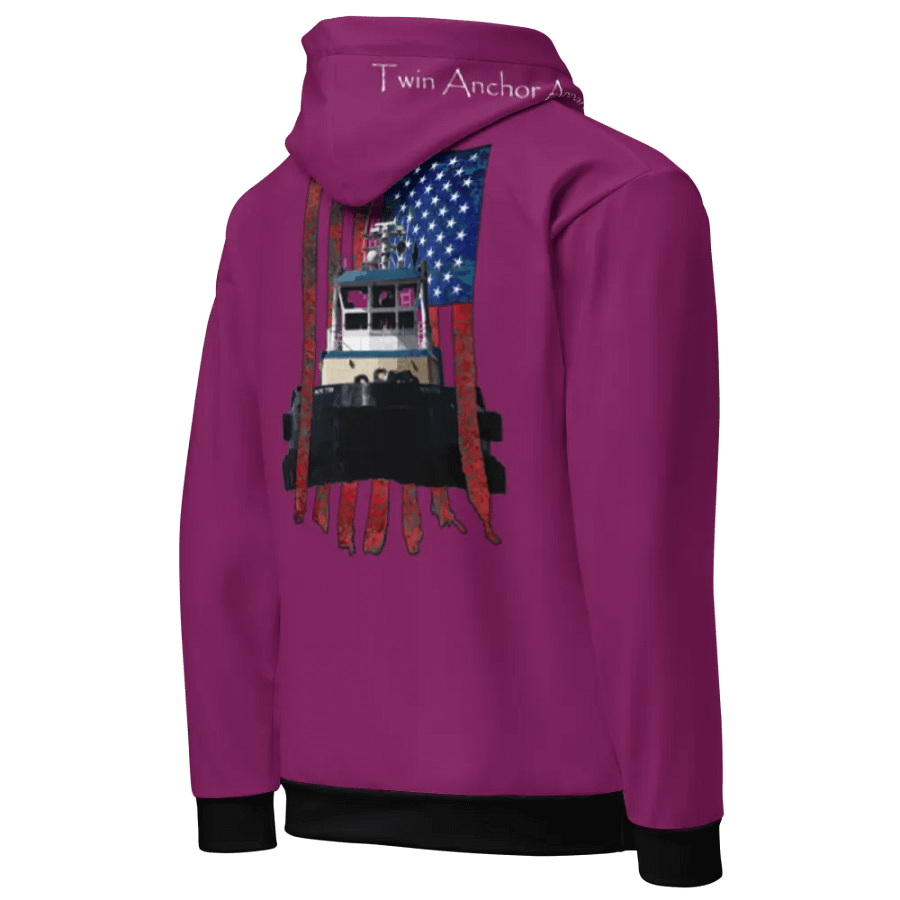 Eggplant Pacific Titan tug & CE Flage Hoodie product image (10)