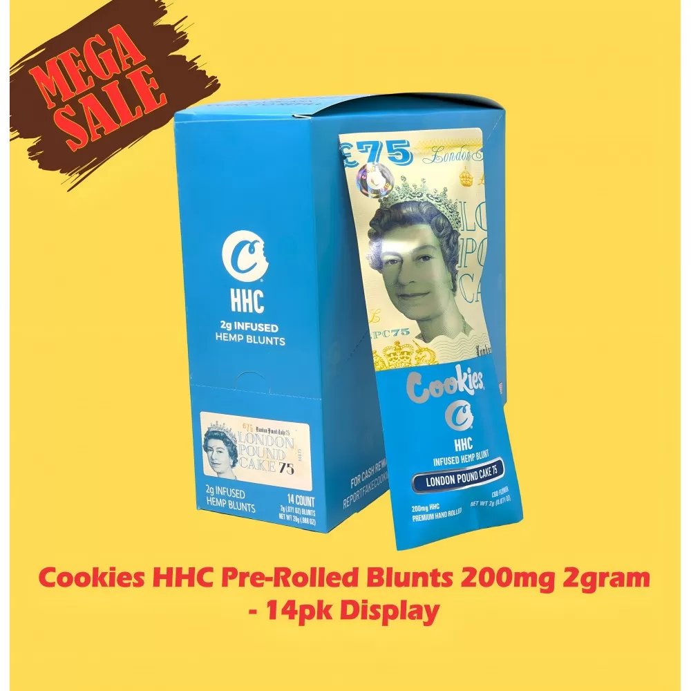 Cookies HHC Pre-Rolled Blunts 200mg 2gm - 14pk Display product image (2)