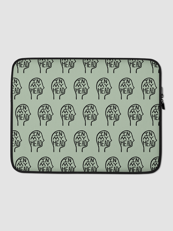 In My Head green laptop sleeve product image (1)