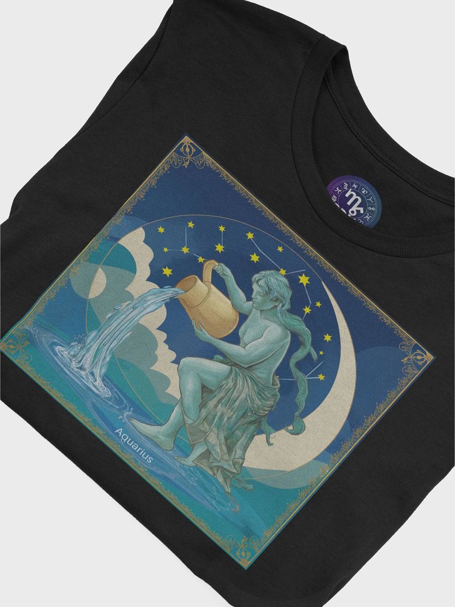 Aquarius Zodiac Unisex Supersoft T-Shirt with Celestial Design. product image (7)