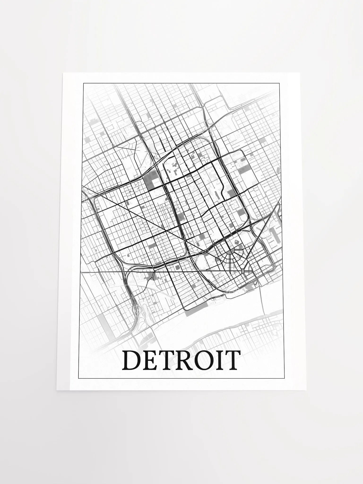 Detroit, Michigan, USA, city map print product image (19)