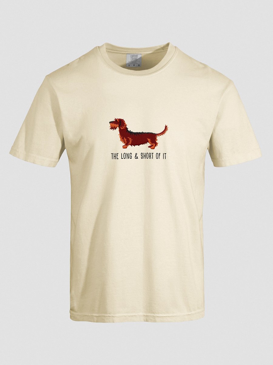 The Long & Short of It T-Shirt(Embroidered) of a Wirehaired Dachshund(Red & Tan) product image (57)