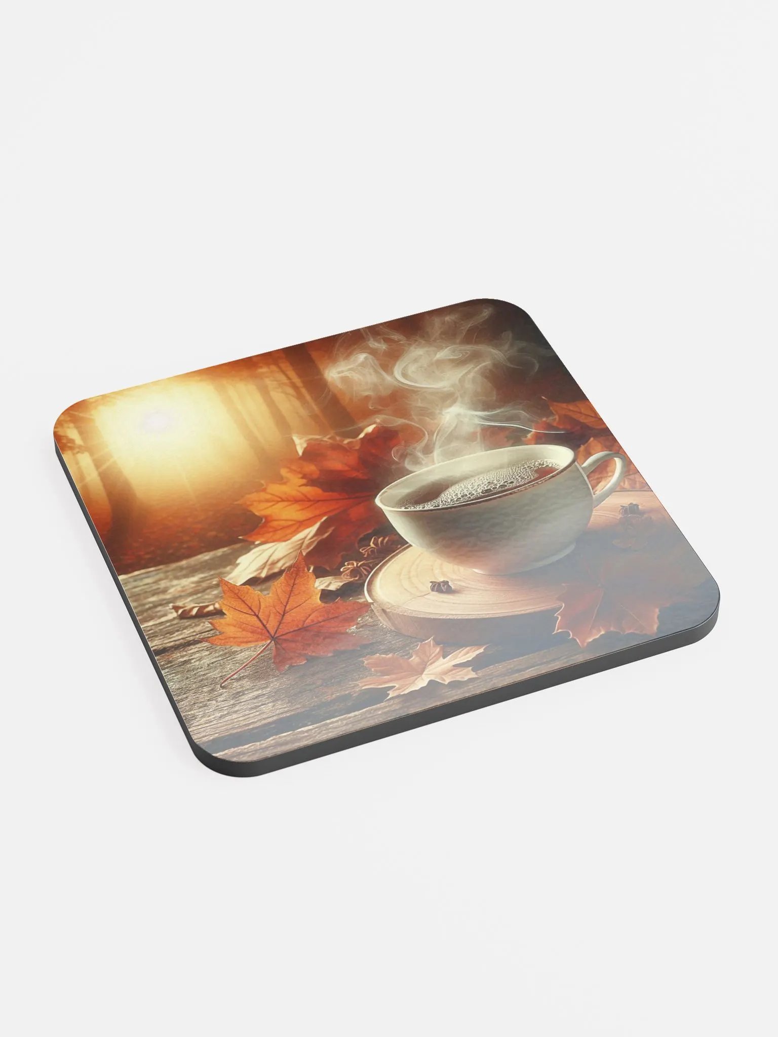 Autumn Aura Glossed Cork Coaster product image (4)