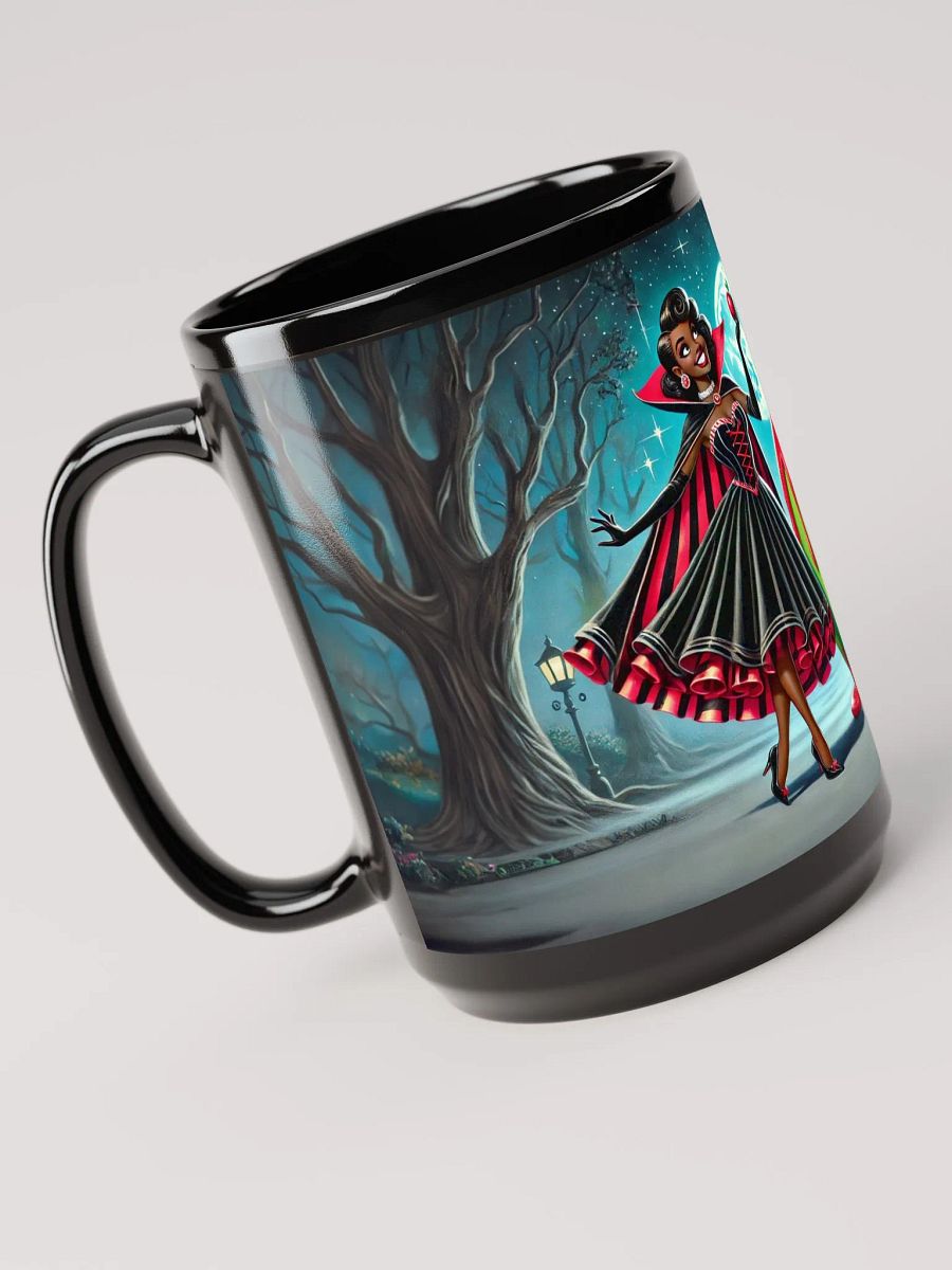 Vampire and Apple Coffee Cup- 15 oz Glossy Black Mug product image (4)
