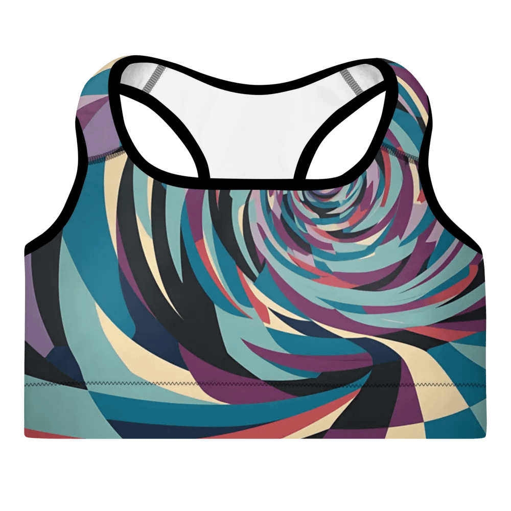 Abstract Lithographic Pattern Design Padded Sports Bra - V5 product image (2)