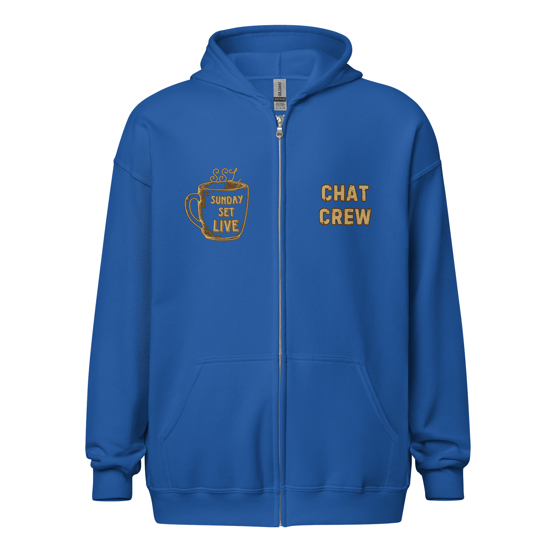 NEW!! zip hoodie w/arch guitar logo and SSL chat crew badge product image (1)