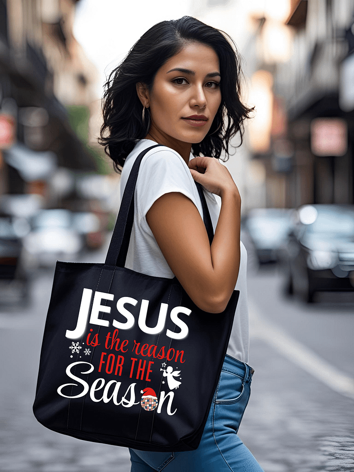 Jesus Is the Reason for the Season | Christian Christmas Tote Bag | Faith Holiday Gift product image (1)