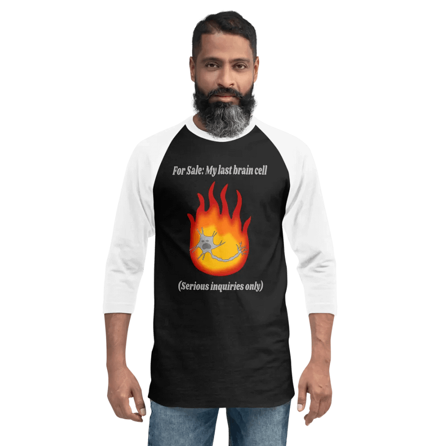 My Last Brain Cell Baseball Tee product image (2)