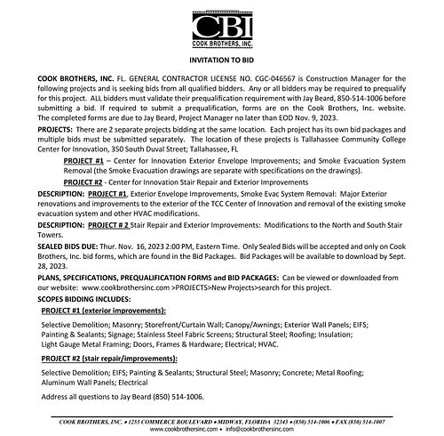 Invitation to Bid..Cook Brothers. Link in Bio.
#abcnorthflorida #abcmeritshopproud
