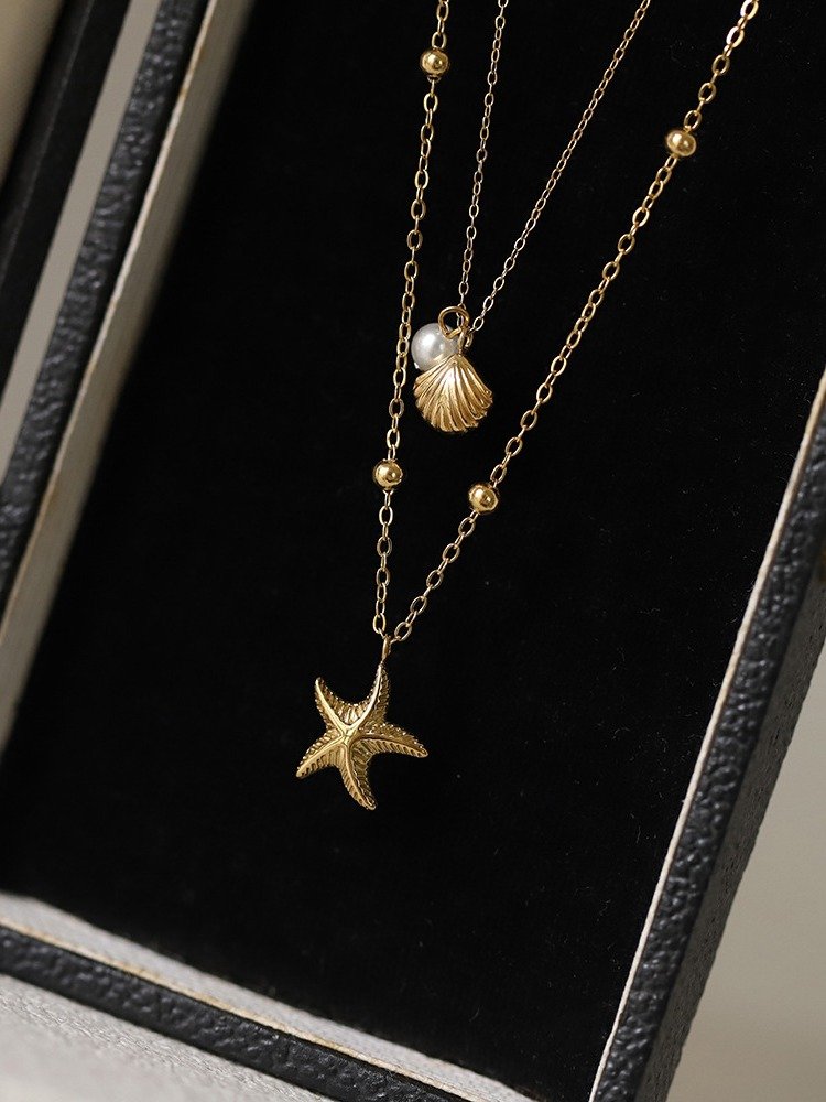 Starfish Shell Necklace | 18K Gold Plated. product image (5)
