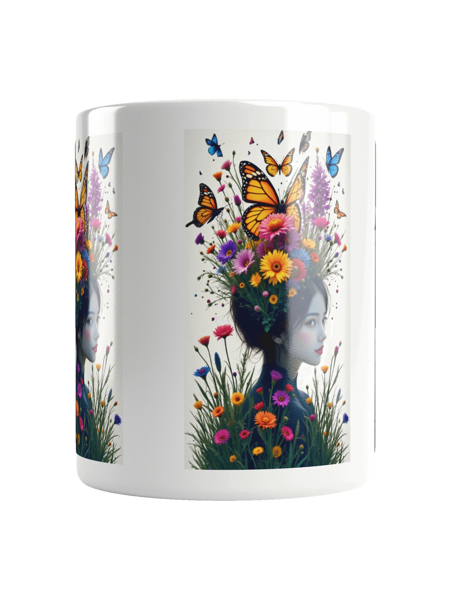 Coffee Mug Floral Fantasy Butterflies Portrait product image (6)