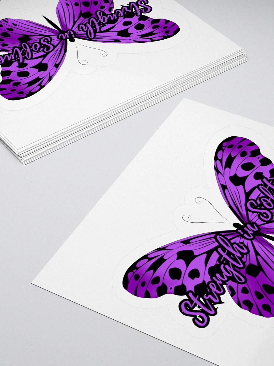 Strength in Softness – Purple Butterfly Inspirational Quote Sticker product image (10)