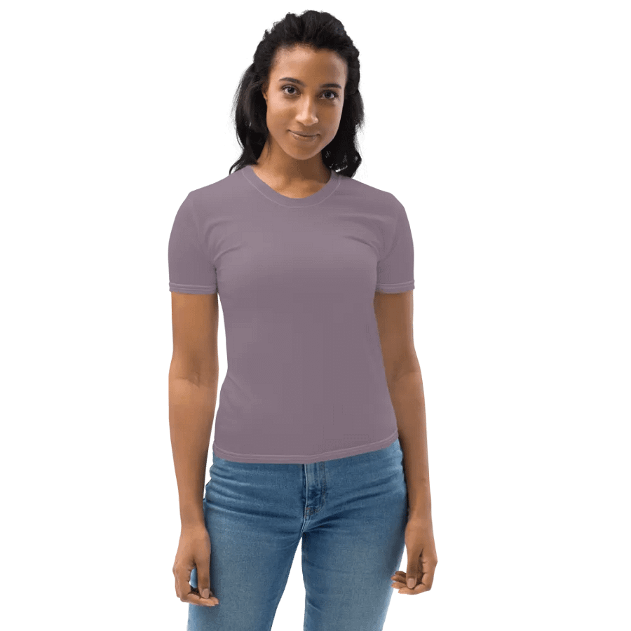 Plain Faded Orchid Grey Soft Summer Women's Crewneck Polyester Heavyweight Premium T-Shirt by Treasure Pie product image (5)