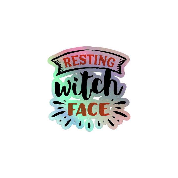 Resting Witch Face: Cut Holographic Sticker product image (1)