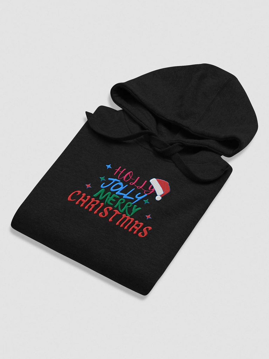 Festive Holly Jolly Merry Christmas Embroidered Hoodie product image (4)