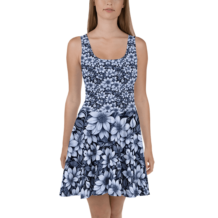 Indigo Flowers Skater Dress product image (2)