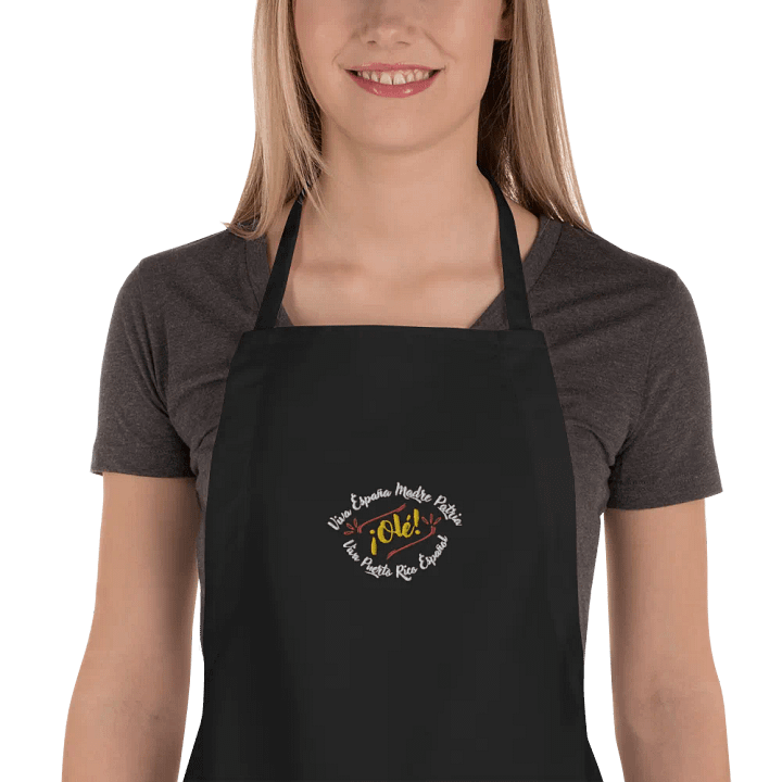 Delantal de cocina negro - Viva España Madre Patria y Puerto Rico español product image (2)