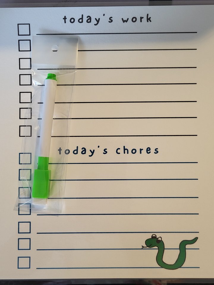 Cute Cartoon Green Gardner Snake Laminated To Do List with Dry Erase Marker product image (1)