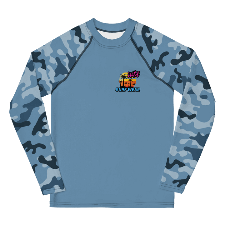 Wild Blue Camouflage Youth Rash Guard product image (1)