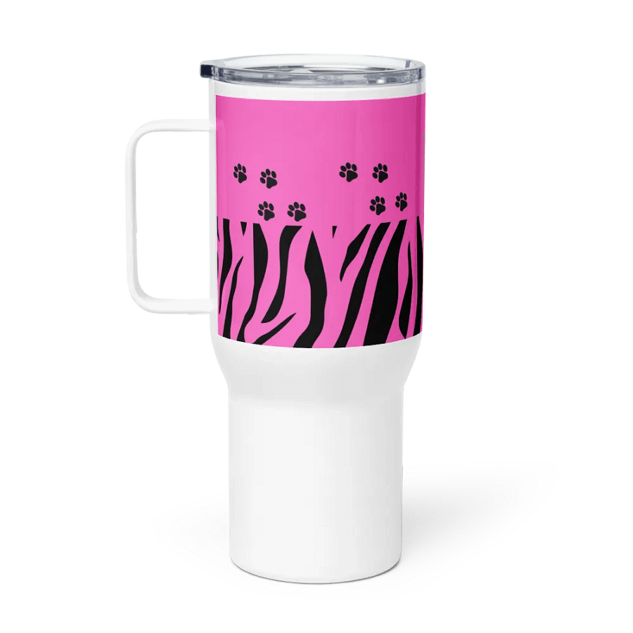 Zebra Stripes & Paw Prints Travel Mug product image (1)