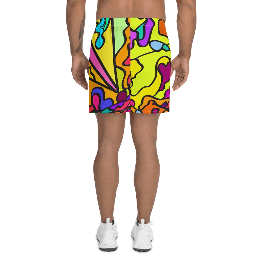 Vivid Swirls Athletic Long Shorts - Wave at Sunset product image (4)
